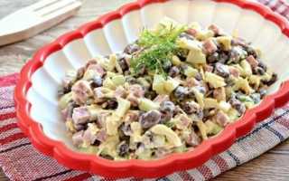Приготовление салатов из копчёной курицы с фасолью в домашних условиях
