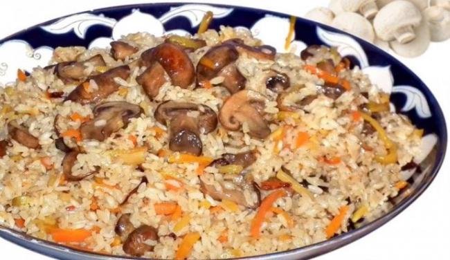 Плов с грибами | приготовление в домашних условиях