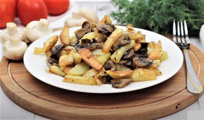картофель с грибами