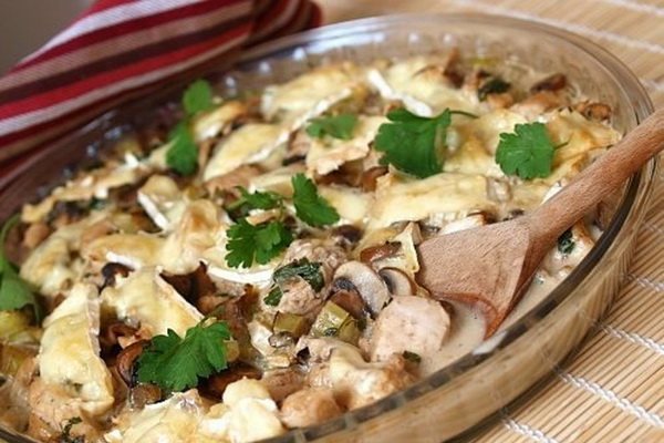 Картофель с грибами в сливочном соусе