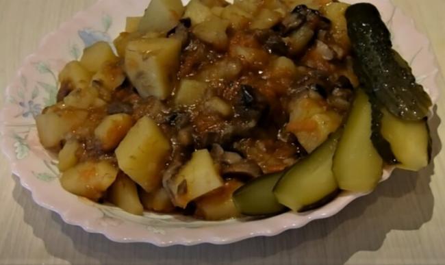 грибы с картофелем
