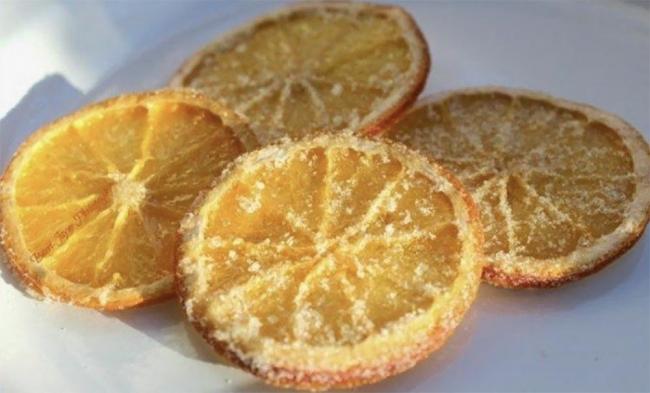Вяленые апельсины с изморозью Апельсин с желатином