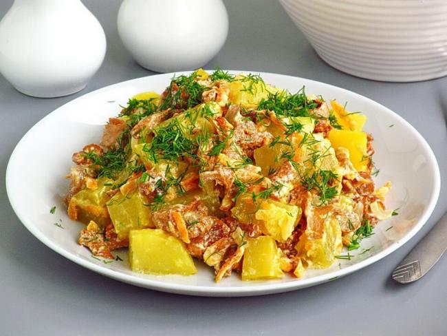Картофель с лисичками в сливках, пошаговый рецепт с фотографиями