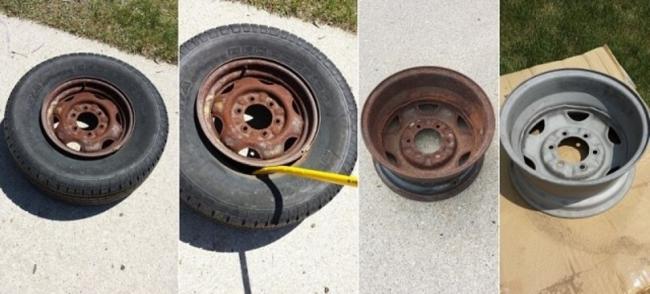 Подготовка колёсного диска Колесо для мангала