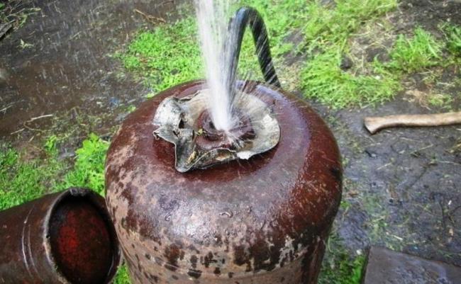 Удаление остатков газа из баллона  Подготовка газового баллона