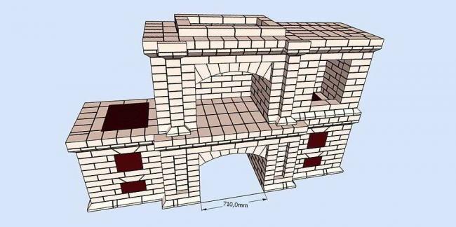 3D-проект кирпичного барбекю Проект кирпичного барбекю