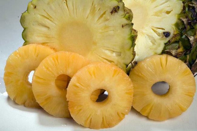 Кольца ананаса без сердцевины Ананас, нарезанный кольцами