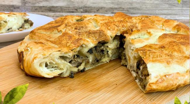 Пирог из лаваша с сыром и грибами, пошаговый рецепт с фотографиями