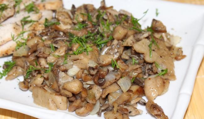 Блюда из курицы с вешенками