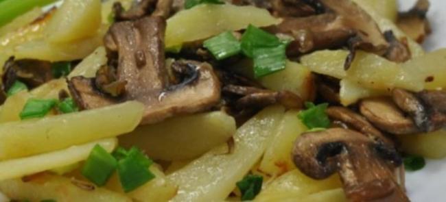 Запеченный картофель с замороженными грибами