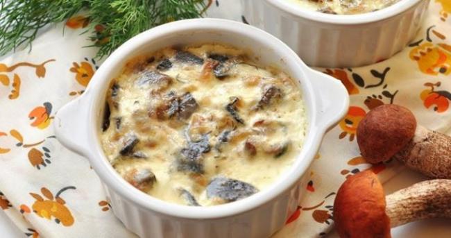 грибы на сырной корочке