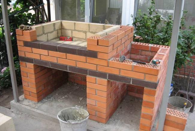 Строительство камина с мангалом из кирпича Камин с мангалом из кирпича