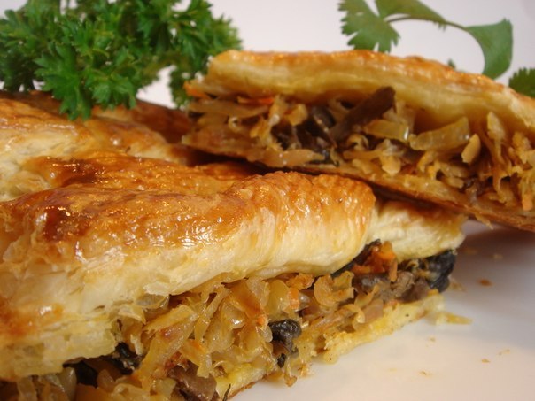 13 рецептов пирога с капустой и грибами