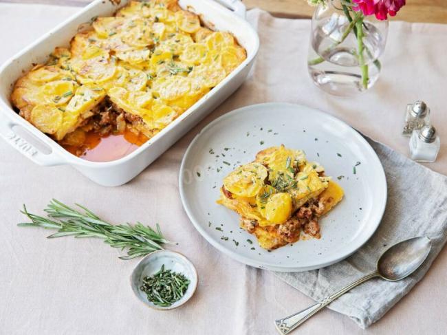 Картофель с прослойками фарша в духовке рецепт с фото - 1000.menu