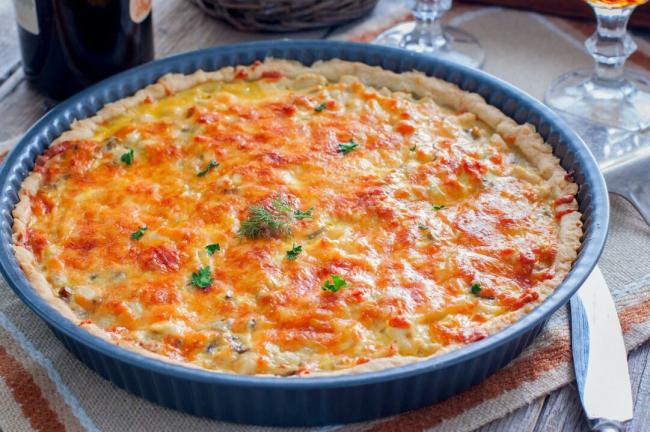 Киш с курицей и грибами рецепт с пошаговыми фото и видео - 1000.menu