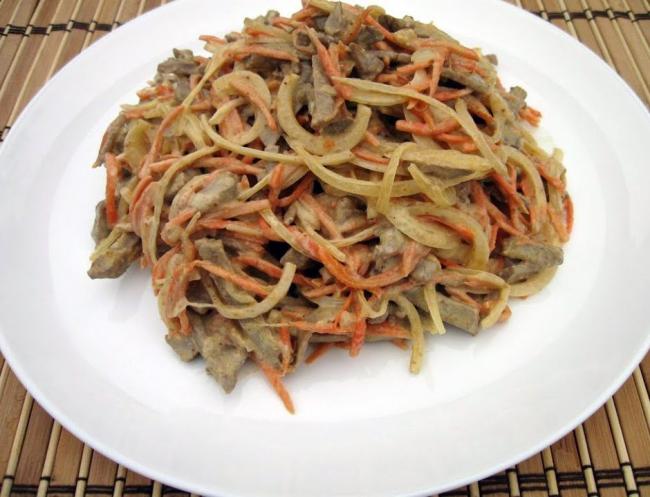 Салат из маринованных грибов с курицей