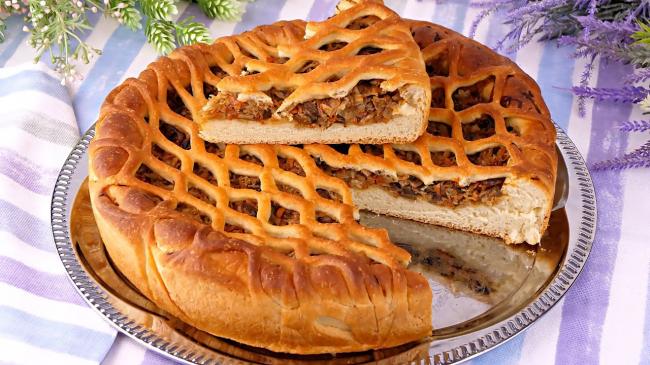 Постный пирог с капустой и грибами из коллекции рецептов - Рецепты на сайте Cookyt.pro