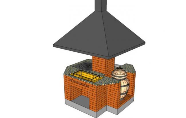 Проект необычной печи с простой конструкцией Необычный камин с мангалом