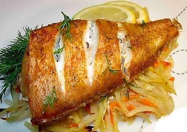 Морской окунь запеченный в духовке Морской окунь