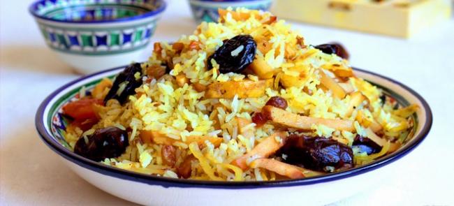 плов с грибами и черносливом