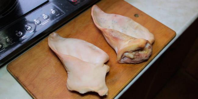 Подготовка ушей к процессу копчения Подготовка ушей к копчению