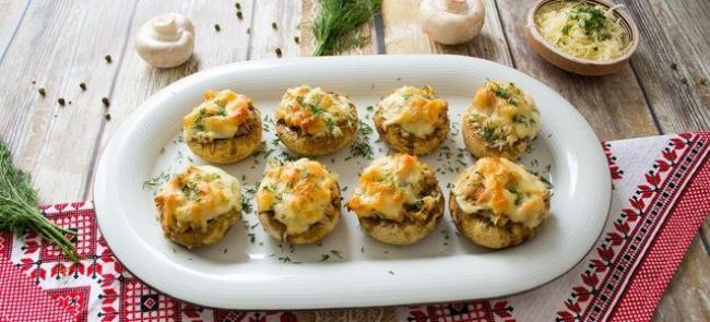 Грибы с сыром в духовке