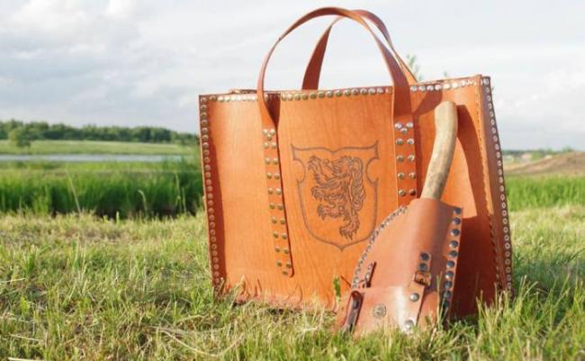 Кожаная сумка для мангала Сумка из кожи