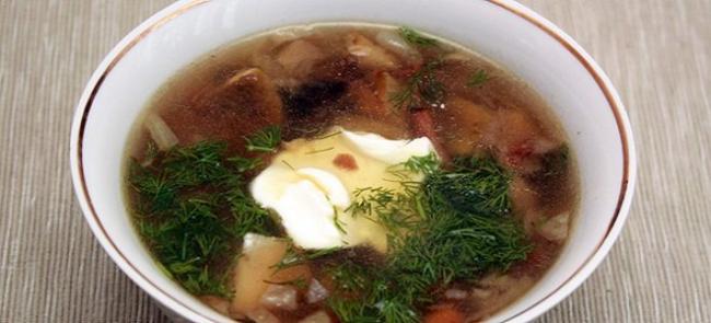 Суп с грибами морошки