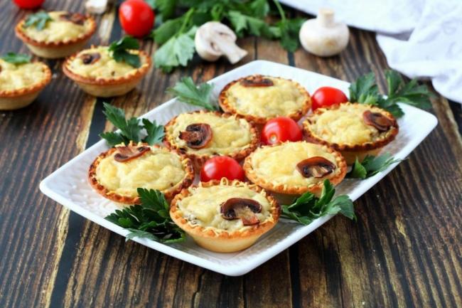 Как вкусно приготовить тарталетки с грибами на праздничный стол