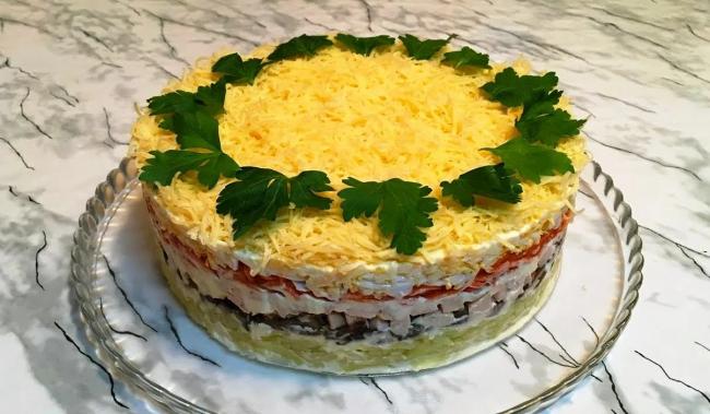 20 очень вкусных салатов с мясом и грибами рецепт