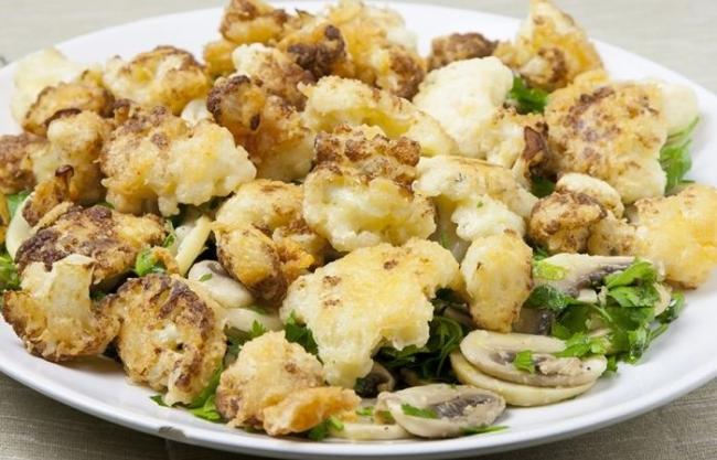 Цветная капуста с грибами - быстро, вкусно и полезно.