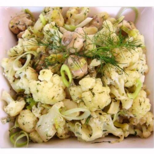 Цветная капуста с грибами - быстро, вкусно и полезно.