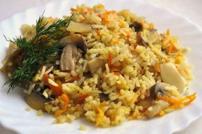 Плов с грибами без мяса - пошаговый рецепт с фотографиями